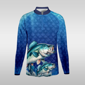 Mandarin Collar Fishing Shirt - Trend Tides Blue