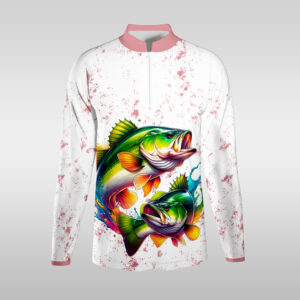 Mandarin Collar Fishing Shirt - Epic Bass Pink