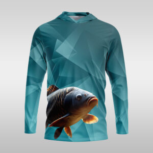 Hooded Fishing Shirt - Emerald Abstract