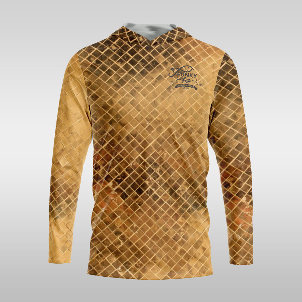 Hooded Fishing Shirt - Gold Mesh