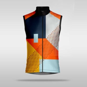 Abstract Color Block Sleeveless Cycling Jersey