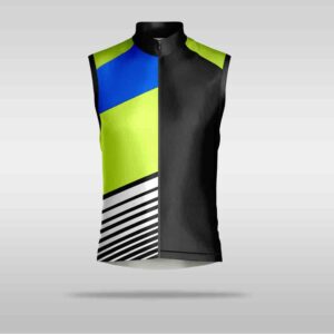 Lime and Blue Sleeveless Cycling Jersey
