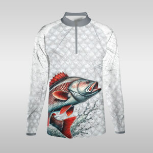 Mandarin Collar Fishing Shirt - Classic Scales