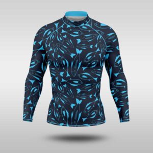 Performance Rash Guard - Abstract Blue Fishes