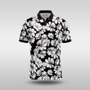 Mens Monochrome Golfer - Black Floral
