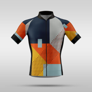 Abstract Color Block Short Sleeve Cycling Jersey