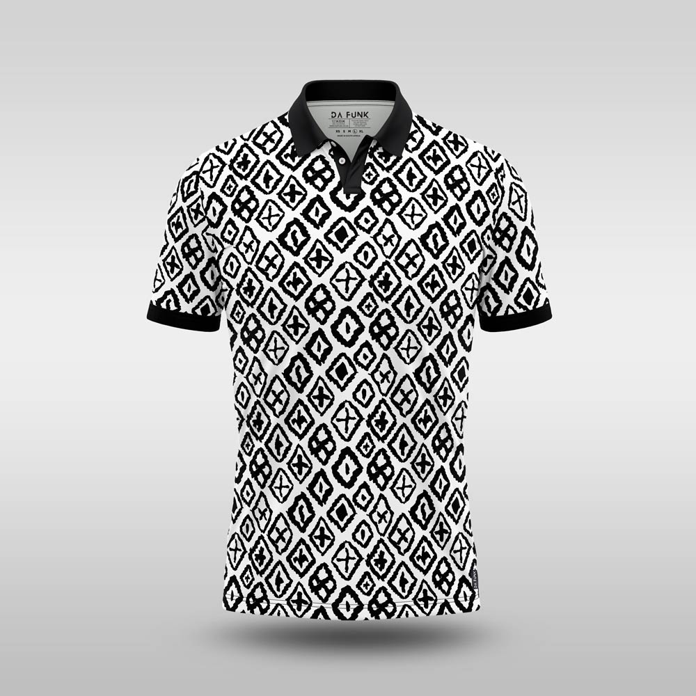 Mens Monochrome Golfer - Diamond Doodle