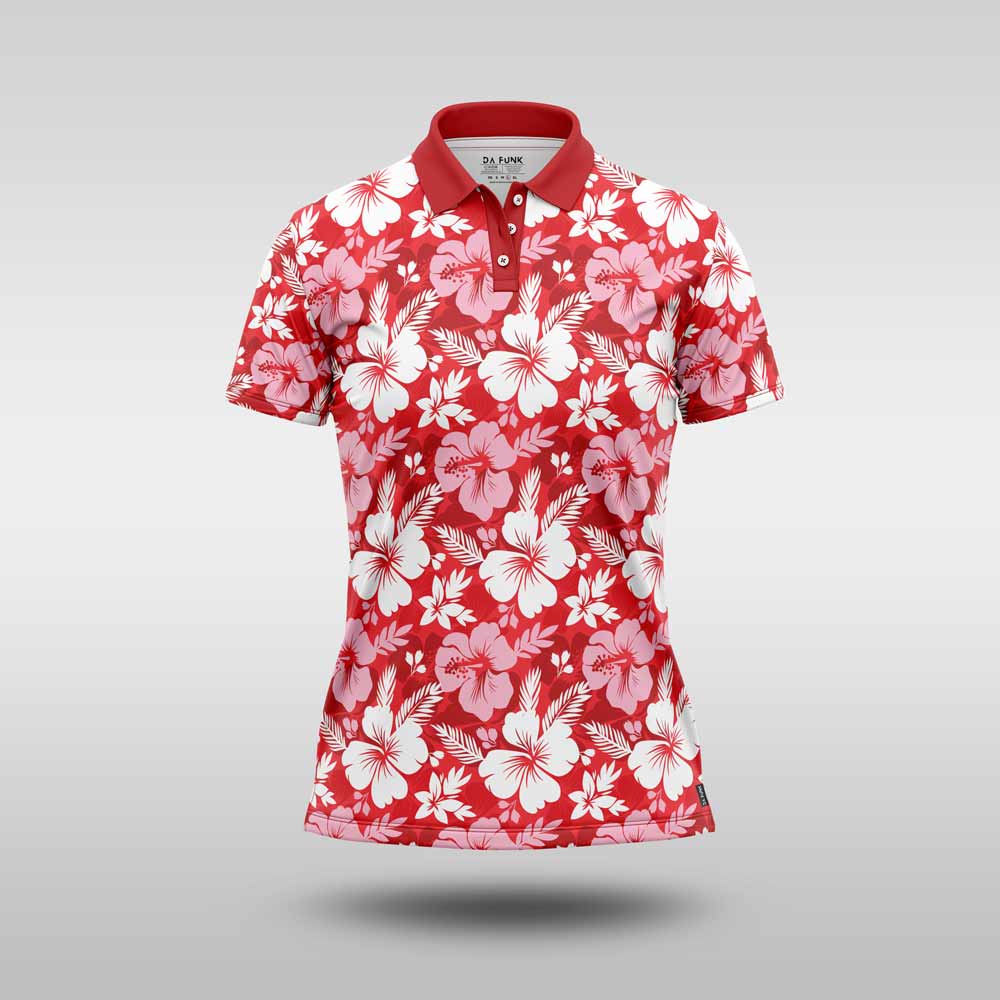 Ladies Premium Golfer - Red Hawaii