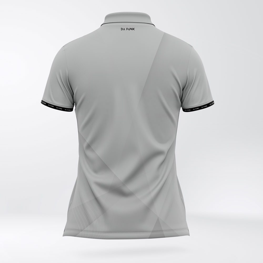 Ladies Light Grey Padel Performance Polo - Image 2