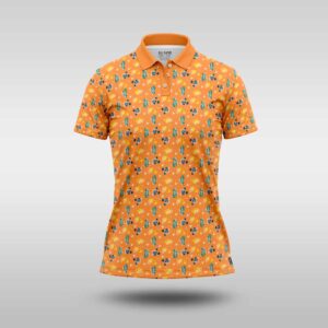 Ladies Premium Golfer - Orange Abstract