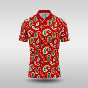 Mens Funky Golfer - Red Paisley