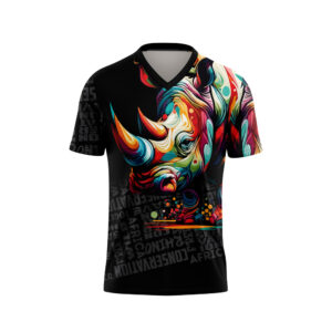 Rhino Conservation Sublimated T-Shirt Black