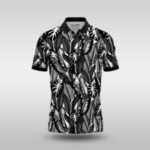 Mens Monochrome Golfer - Tropical Leaves